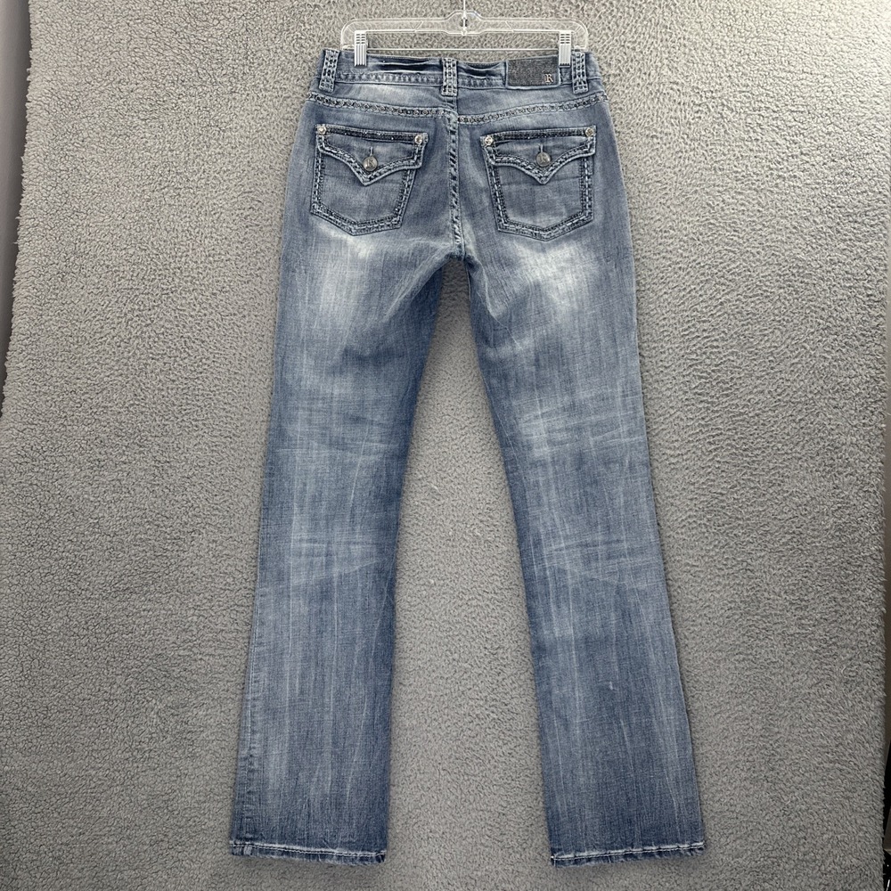 Rock And Roll Cowgirl Mid Rise Bootcut Jeans Rhinestone Western Women's 30 x 34